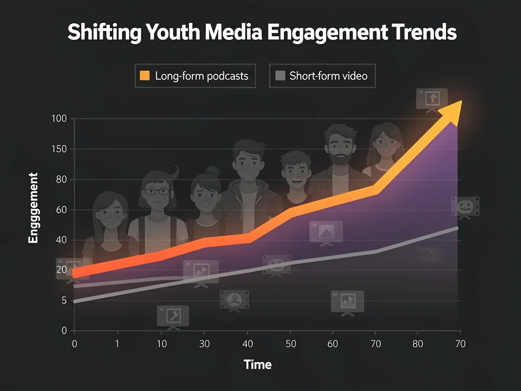 Graph illustrating increasing Gen Z engagement with long-form audio content.