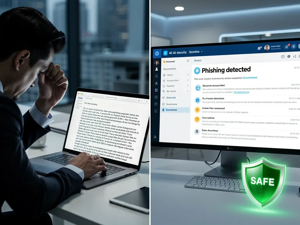 AI system effectively detecting and blocking phishing emails