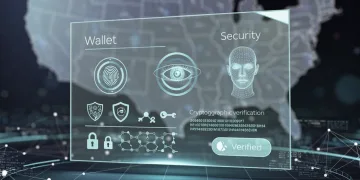 Futuristic digital identity wallet with cryptographic security features