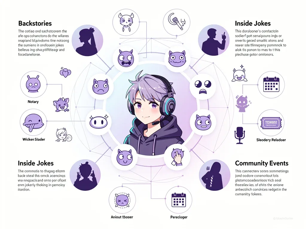 Infographic illustrating a virtual streamer's lore integration strategy