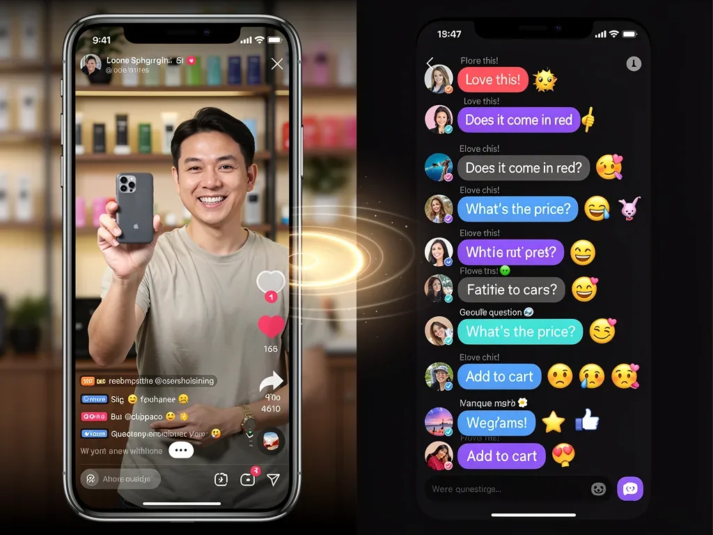 Interactive live shopping product demonstration with real-time chat