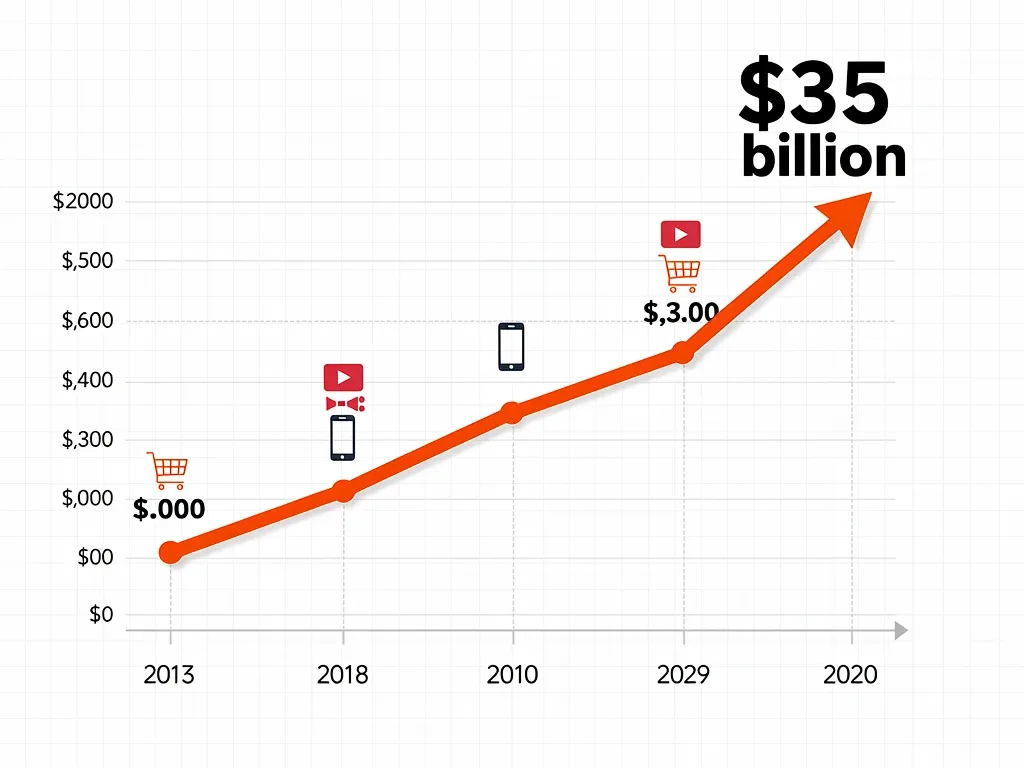 Growth chart showing increasing revenue in live-stream commerce