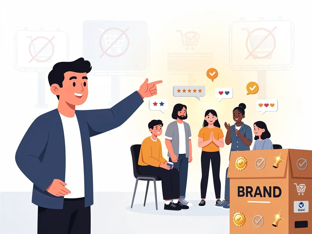 De-influencer movement graphic, showcasing rejection of mainstream consumerism by Gen Z.