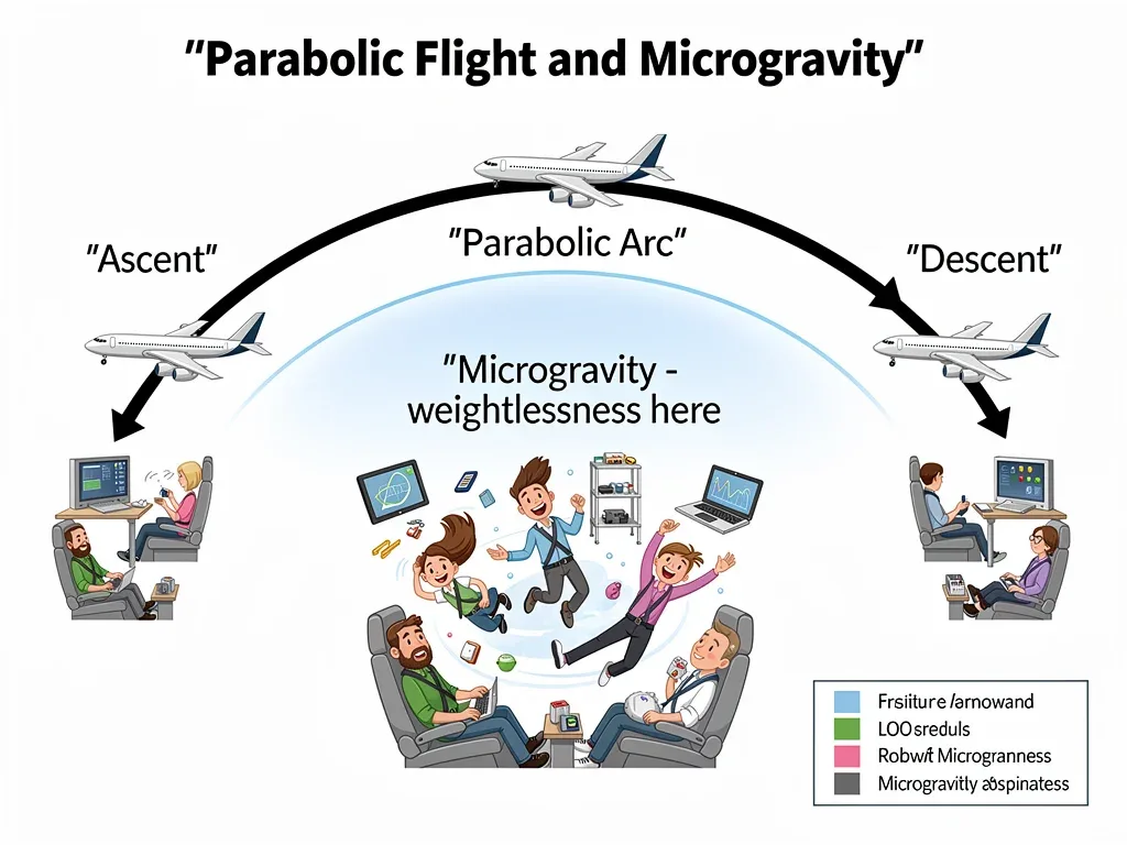 Diagram of parabolic flight path for microgravity experience