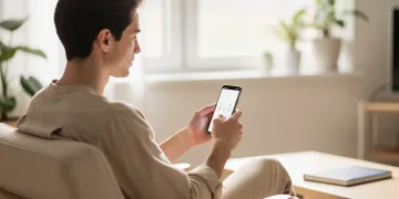 Thoughtful person embracing digital minimalism with a minimalist phone screen