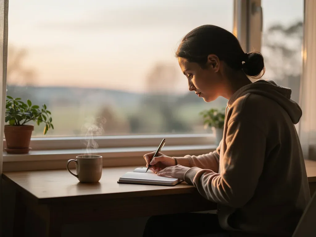 Person journaling during digital detox