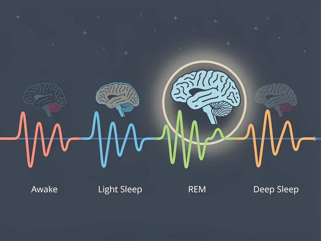 Brainwave patterns illustrating deep sleep stages