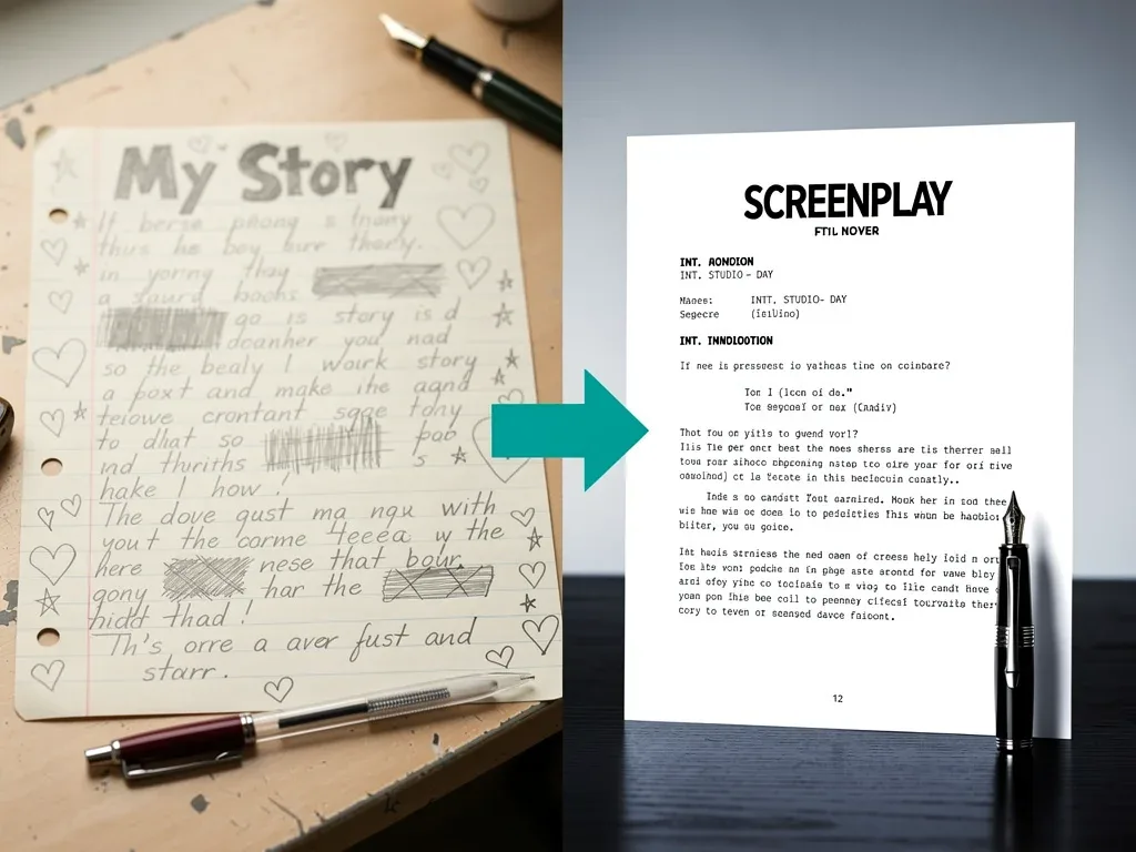 Fan-written story transforming into a professional movie script