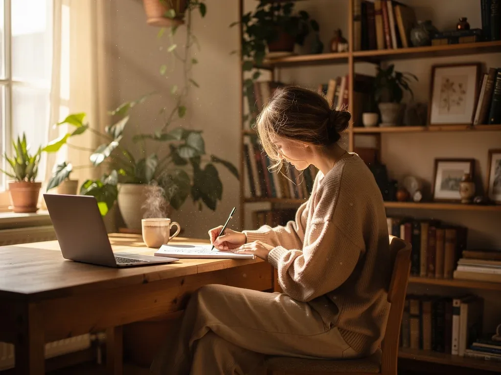 Creator making cozy web content