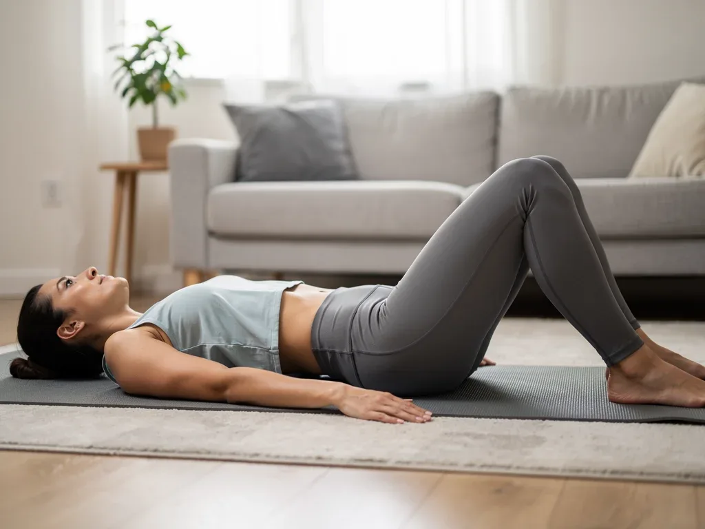 Pelvic tilt exercise for relieving lower back stiffness